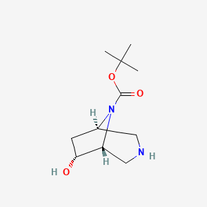 molecular formula C11H20N2O3 B12091088 tert-Butyl (1R,5R,6R)-6-hydroxy-3,8-diazabicyclo[3.2.1]octane-8-carboxylate 