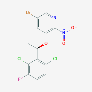 molecular formula C13H8BrCl2FN2O3 B12091104 5-bromo-3-[(1R)-1-(2,6-dichloro-3-fluorophenyl)ethoxy]-2-nitropyridine CAS No. 1394346-24-7