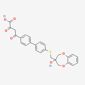 4-(4'-(((3,4-Dihydro-3-hydroxy-2H-1,5-benzodioxepin-3-yl)methyl)thio)(1,1'-biphenyl)-4-yl)-2,4-dioxobutanoic acid