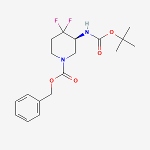 molecular formula C18H24F2N2O4 B12091150 benzyl (3S)-4,4-difluoro-3-[(2-methylpropan-2-yl)oxycarbonylamino]piperidine-1-carboxylate 