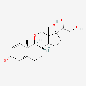 B1209117 11-Oxapregna-1,4-diene-3,20-dione, 17,21-dihydroxy- CAS No. 84876-00-6