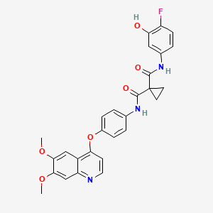 molecular formula C28H24FN3O6 B12091171 N-(4-((6,7-Dimethoxyquinolin-4-yl)oxy)phenyl)-N-(4-fluoro-3-hydroxyphenyl)cyclopropane-1,1-dicarboxamide CAS No. 1628530-41-5