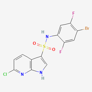 molecular formula C13H7BrClF2N3O2S B12091195 N-(4-bromo-2,5-difluoro-phenyl)-6-chloro-1H-pyrrolo[2,3-b]pyridine-3-sulfonamide 