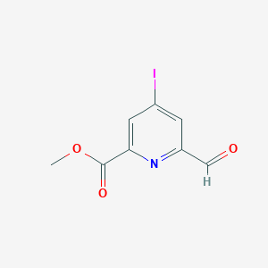 molecular formula C8H6INO3 B12091207 2-Pyridinecarboxylic acid, 6-formyl-4-iodo-, methyl ester CAS No. 1393558-18-3