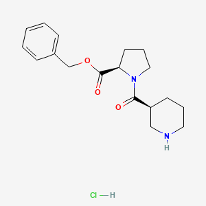molecular formula C18H25ClN2O3 B12091233 Benzyl ((S)-piperidine-3-carbonyl)-D-prolinate hydrochloride 