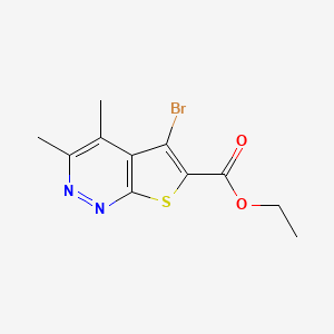 molecular formula C11H11BrN2O2S B12091235 Ethyl 5-bromo-3,4-dimethylthieno[2,3-c]pyridazine-6-carboxylate 