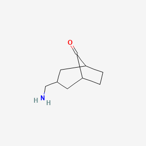 molecular formula C9H15NO B12091247 3-(Aminomethyl)bicyclo[3.2.1]octan-8-one 