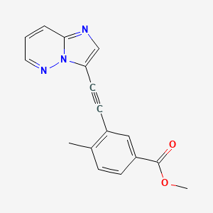 molecular formula C17H13N3O2 B12091301 Methyl 3-(2-(imidazo(1,2-b)pyridazin-3-yl)ethynyl)-4-methylbenzoate CAS No. 1356385-96-0