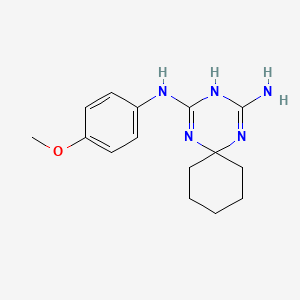 molecular formula C15H21N5O B1209131 N4-(4-methoxyphenyl)-1,3,5-triazaspiro[5.5]undeca-1,4-diene-2,4-diamine 