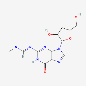 molecular formula C13H18N6O4 B12091323 N'-[9-[3-hydroxy-5-(hydroxymethyl)oxolan-2-yl]-6-oxo-1H-purin-2-yl]-N,N-dimethylmethanimidamide 