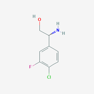 molecular formula C8H9ClFNO B12091349 (R)-2-Amino-2-(4-chloro-3-fluorophenyl)ethanol 
