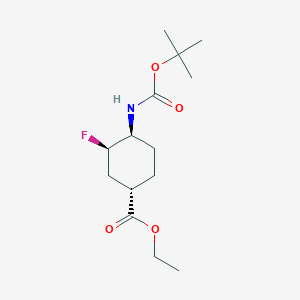 molecular formula C14H24FNO4 B12091350 Ethyl (1S,3R,4S)-4-((tert-butoxycarbonyl)amino)-3-fluorocyclohexane-1-carboxylate 