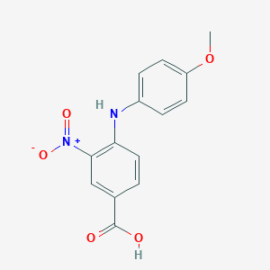 molecular formula C14H12N2O5 B120914 4-(4-甲氧基苯胺基)-3-硝基苯甲酸 CAS No. 148304-22-7