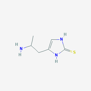 molecular formula C6H11N3S B12091402 4-(2-Aminopropyl)-1H-imidazole-2(3H)-thione 