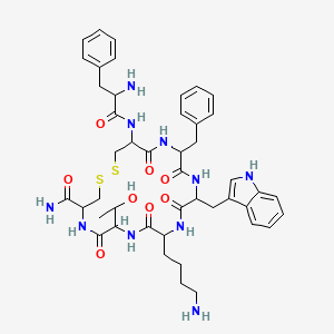 molecular formula C45H58N10O8S2 B12091477 H-DL-Phe-DL-Cys(1)-DL-Phe-DL-Trp-DL-Lys-DL-xiThr-DL-Cys(1)-NH2 