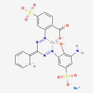 molecular formula C20H12CuN5NaO9S2-2 B12091571 copper;sodium;2-[[(E)-[(3-amino-2-oxido-5-sulfonatophenyl)diazenyl]-cyclohexa-2,4-dien-1-ylidenemethyl]diazenyl]-4-sulfonatobenzoate CAS No. 77743-24-9