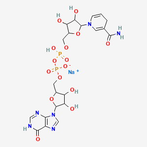molecular formula C21H27N6NaO15P2 B12091579 sodium;[[5-(3-carbamoyl-4H-pyridin-1-yl)-3,4-dihydroxyoxolan-2-yl]methoxy-hydroxyphosphoryl] [3,4-dihydroxy-5-(6-oxo-1H-purin-9-yl)oxolan-2-yl]methyl phosphate 