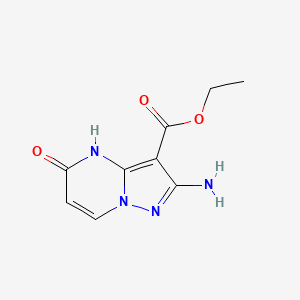 molecular formula C9H10N4O3 B12091581 Ethyl 2-amino-5-oxo-4,5-dihydropyrazolo[1,5-a]pyrimidine-3-carboxylate 
