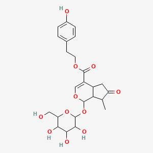 molecular formula C24H30O11 B12091591 2-(4-hydroxyphenyl)ethyl 7-methyl-6-oxo-1-[3,4,5-trihydroxy-6-(hydroxymethyl)oxan-2-yl]oxy-4a,5,7,7a-tetrahydro-1H-cyclopenta[c]pyran-4-carboxylate 