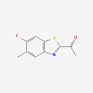 molecular formula C10H8FNOS B12091593 Ethanone, 1-(6-fluoro-5-methyl-2-benzothiazolyl)-(9CI) CAS No. 214854-88-3