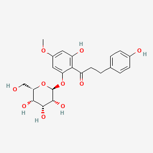 molecular formula C22H26O10 B1209179 1-[2-hydroxy-4-methoxy-6-[(2S,3R,4R,5S,6S)-3,4,5-trihydroxy-6-(hydroxymethyl)oxan-2-yl]oxyphenyl]-3-(4-hydroxyphenyl)propan-1-one 