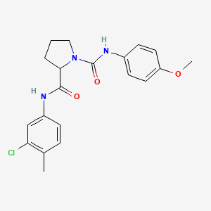 molecular formula C20H22ClN3O3 B1209181 N2-(3-Chloro-4-methylphenyl)-N1-(4-methoxyphenyl)pyrrolidine-1,2-dicarboxamide 