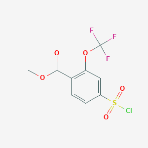 molecular formula C9H6ClF3O5S B12091854 Methyl 4-(chlorosulfonyl)-2-(trifluoromethoxy)benzoate 