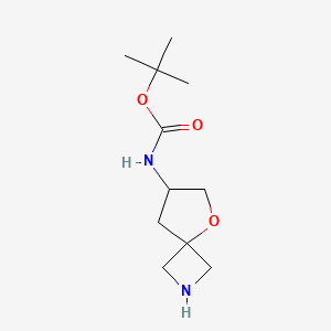 molecular formula C11H20N2O3 B12091886 tert-butyl N-(5-oxa-2-azaspiro[3.4]octan-7-yl)carbamate 