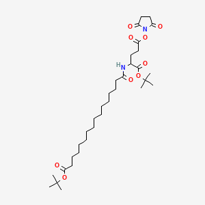 molecular formula C33H56N2O9 B12091902 1-O-tert-butyl 5-O-(2,5-dioxopyrrolidin-1-yl) 2-[[16-[(2-methylpropan-2-yl)oxy]-16-oxohexadecanoyl]amino]pentanedioate 