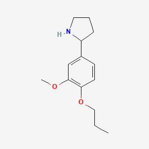 molecular formula C14H21NO2 B12091909 4-((2S)Pyrrolidin-2-YL)-2-methoxy-1-propoxybenzene 