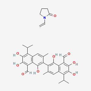 molecular formula C36H39NO9 B1209196 Gossypol-pvp CAS No. 77111-05-8