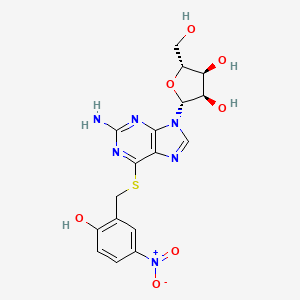 molecular formula C17H18N6O7S B1209208 S-(2-Hydroxy-5-nitrobenzyl)-6-thioguanosine CAS No. 41094-07-9