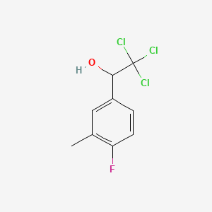 molecular formula C9H8Cl3FO B12092086 Benzenemethanol, 4-fluoro-3-methyl-alpha-(trichloromethyl)- CAS No. 2366-86-1