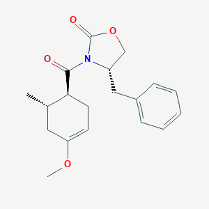 molecular formula C19H23NO4 B120921 4-Benzyl-3-((1-methoxy-5-methylcyclohexen-4-yl)carbonyl)-2-oxazolidinone CAS No. 144424-76-0