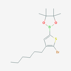 molecular formula C16H26BBrO2S B12092139 2-(5-Bromo-4-hexylthiophen-2-YL)-4,4,5,5-tetramethyl-1,3,2-dioxaborolane CAS No. 906006-56-2