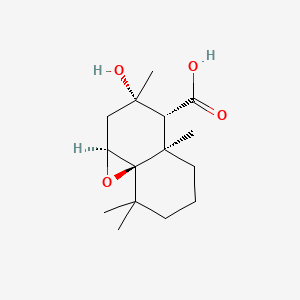 molecular formula C15H24O4 B12092153 (1As,3s,4r,4ar,8ar)-3-hydroxy-3,4a,8,8-tetramethyloctahydro-1ah-naphtho[1,8a-b]oxirene-4-carboxylic acid CAS No. 92675-11-1