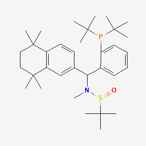 molecular formula C34H54NOPS B12092157 (R)-N-[(S)-[2-(Di-tert-butylphosphino)phenyl](5,5,8,8-tetramethyl-5,6,7,8-tetrahydronaphthalen-2-yl)methyl]-N,2-dimethylpropane-2-sulfinamide 