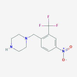 molecular formula C12H14F3N3O2 B12092178 1-[[4-Nitro-2-(trifluoromethyl)phenyl]methyl]piperazine CAS No. 859027-31-9