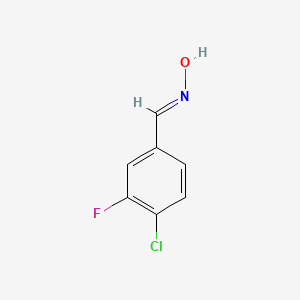 molecular formula C7H5ClFNO B12092203 Benzaldehyde,4-chloro-3-fluoro-,oxime 