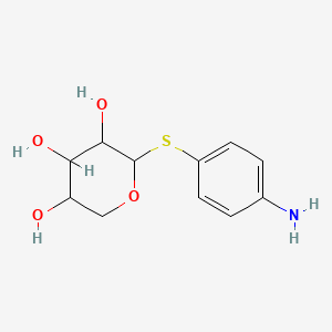 molecular formula C11H15NO4S B12092206 2-(4-Aminophenyl)sulfanyloxane-3,4,5-triol 