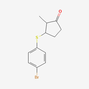 molecular formula C12H13BrOS B12092234 3-[(4-Bromophenyl)sulfanyl]-2-methylcyclopentan-1-one 