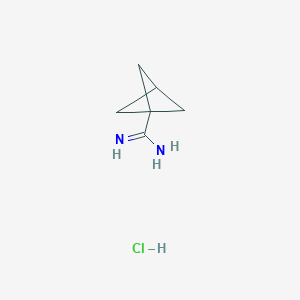 molecular formula C6H11ClN2 B12092262 Bicyclo[1.1.1]pentane-1-carboximidamide hydrochloride 