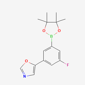 molecular formula C15H17BFNO3 B12092317 Oxazole, 5-[3-fluoro-5-(4,4,5,5-tetramethyl-1,3,2-dioxaborolan-2-yl)phenyl]- CAS No. 1403469-18-0