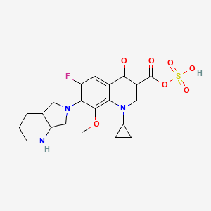 molecular formula C21H24FN3O7S B12092369 sulfo 7-(1,2,3,4,4a,5,7,7a-octahydropyrrolo[3,4-b]pyridin-6-yl)-1-cyclopropyl-6-fluoro-8-methoxy-4-oxoquinoline-3-carboxylate 