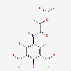 molecular formula C13H8Cl2I3NO5 B12092392 5-[[(2S)-2-(Acetyloxy)-1-oxopropyl]amino]-2,4,6-triiodo-1,3-benzenedicarbonyl dichloride CAS No. 60166-91-8
