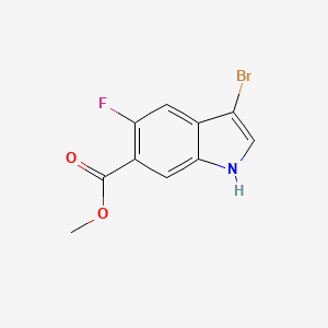 molecular formula C10H7BrFNO2 B12092476 Methyl 3-bromo-5-fluoro-1H-indole-6-carboxylate 