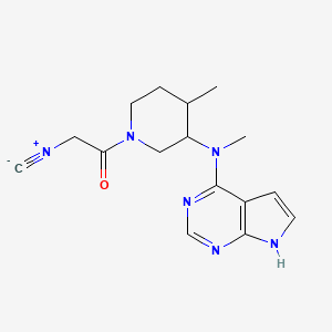 molecular formula C16H20N6O B12092533 4-Methyl-3-(methyl-7H-pyrrolo[2,3-d]pyrimidin-4-ylamino)-beta-oxo-1-piperidinepropanenitrile 