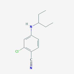 molecular formula C12H15ClN2 B12092575 2-Chloro-4-[(pentan-3-yl)amino]benzonitrile 