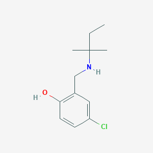 molecular formula C12H18ClNO B12092582 4-Chloro-2-{[(2-methylbutan-2-YL)amino]methyl}phenol 