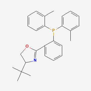 molecular formula C27H30NOP B12092591 4-(tert-Butyl)-2-(2-(di-o-tolylphosphanyl)phenyl)-4,5-dihydrooxazole 